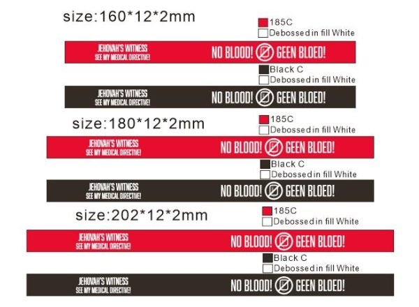 Siliconen polsband "GEEN BLOED/NO BLOOD" - Afbeelding 5